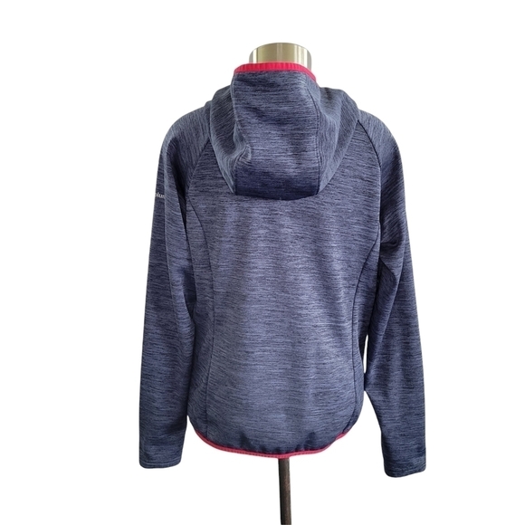 Columbia women's fleece lined mid-weight long sleeve hoodie blue spacedye size S - Picture 4 of 10
